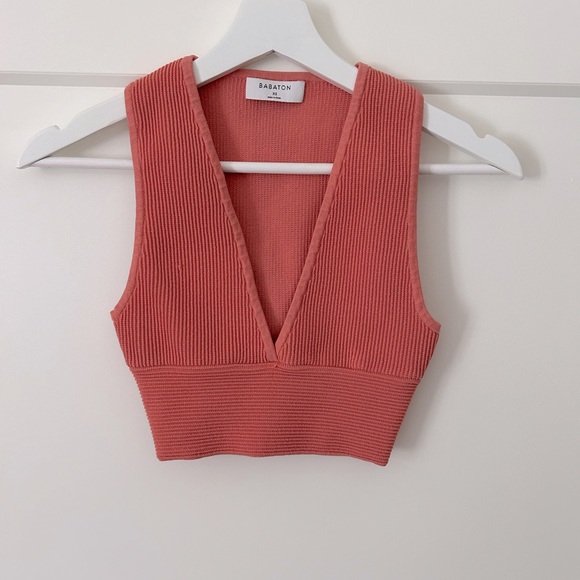 Aritzia Tops - Aritzia Babaton ribbed plunge tank top